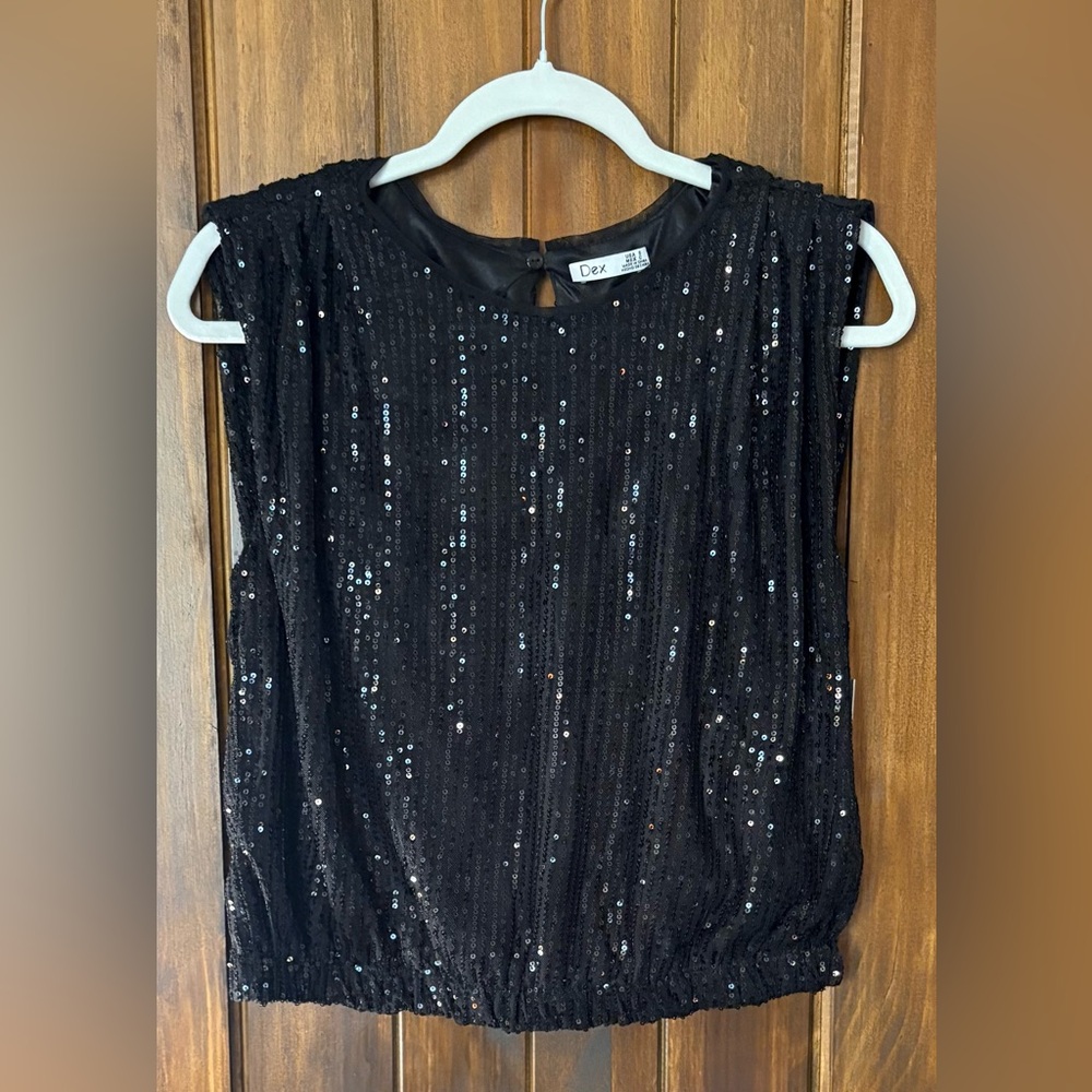 Black Sequin Women's Top